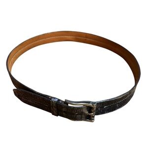 Martin Dingman Alligator Grain Calf Belt color:Brown w/ gray size:36 1.25" width